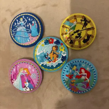 디즈니 자수 캔뱃지 5개 세트