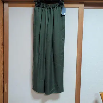 Aya 와이드 팬츠 9호 올리브 그린 카키