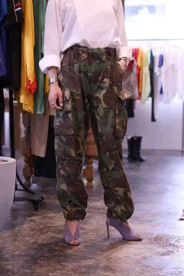 카모 패턴 하이웨스트 카고 팬츠 witty vintage