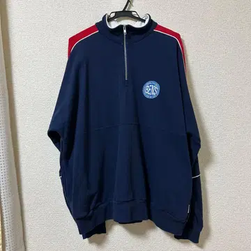 BEN'S 네이비/레드 하프 지퍼 트레이닝복