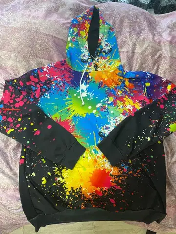 컬러풀 스플래쉬 후드티 XXXL