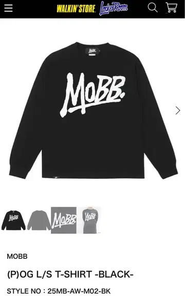 MOBB 롱 티셔츠 블랙 M