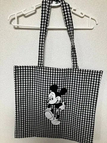미키 토트백 깅엄 체크 디즈니 스토어