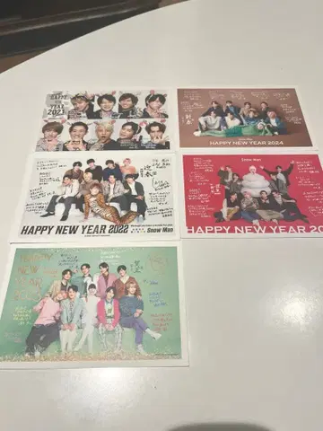 snowman 연하장 5매 세트