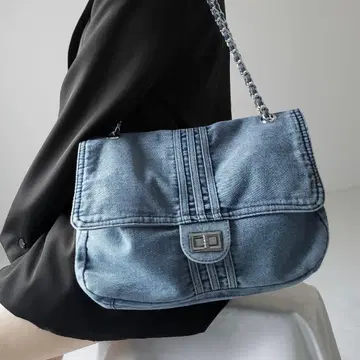 me+em select 센터라인 워시 데님 숄더백