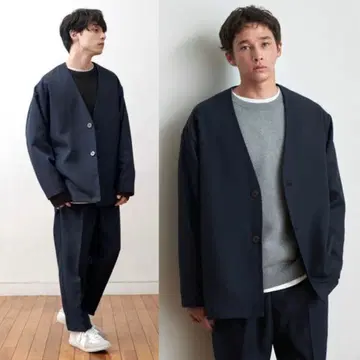 MONO-MART 노카라 자켓 & 이지 팬츠 셋업