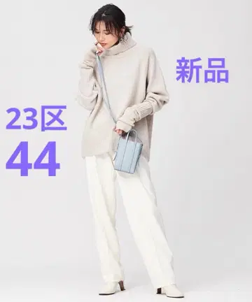 23구 울 캐시미어 블렌드 벌키 터틀넥 니트 44XL 베이지