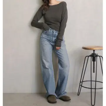 Ungrid 언그리드 개더 디자인 핏 니트 차콜 그레이