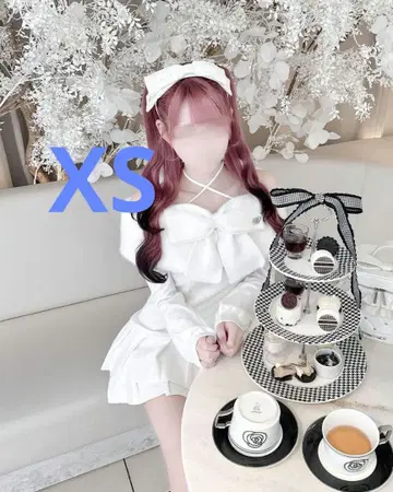 미셸 마카롱 허니 뮤우 빅 리본 크로스 오프숄더 원피스 XS 사이즈