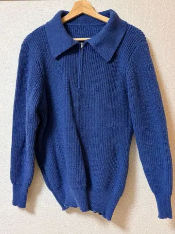 블루 니트 하프 지퍼 즉시 발송 가능