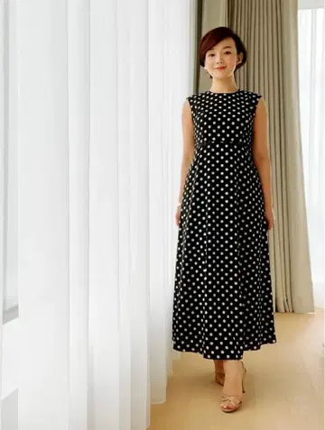마그놀리아 컬렉션 모치즈키 준코 선생님 도트 무늬 원피스 드레스