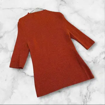 카파 7부 소매 니트 M 사이즈 오렌지 무릎 기장 모 100%