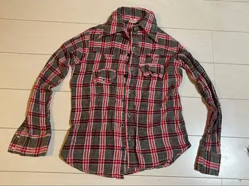 중독성 있는 파키스탄 면 70년대 체크 셔츠 표기 S 거의 미사용