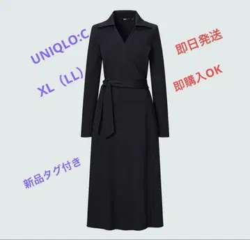 [택 포함 미사용] UNIQLO:C 랩 원피스 (긴팔) XL 롱