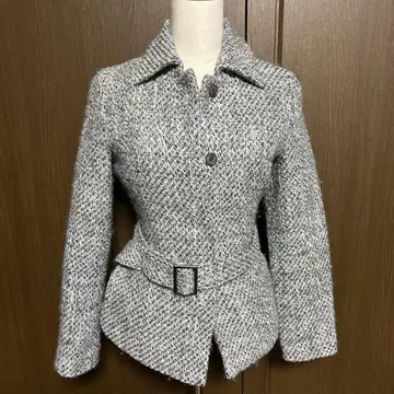 트위드풍 벨트 부착 자켓 사이즈 2