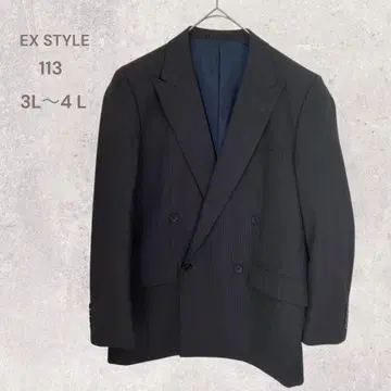 EX STYLE 포멀 슈트 더블 브레스트 자켓 핀스트라이프