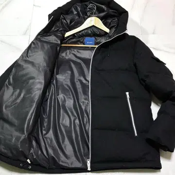 BEAMS L 사이즈 블랙 후드 부착 다운 자켓 새상품급