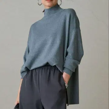 [ Loungedress ] 총침 하이넥 니트 그레이