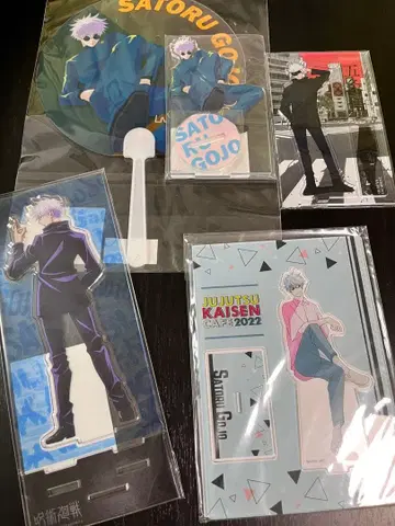 주술회전 고죠 사토루 아크릴 스탠드 부채 페스티벌 카페 도큐 세븐 미개봉