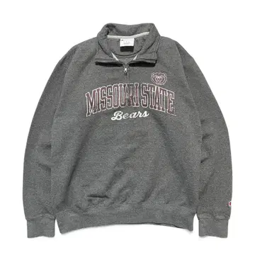 USA 구제 의류 챔피온 미주리 주립 대학 칼리지 하프 지퍼 맨투맨
