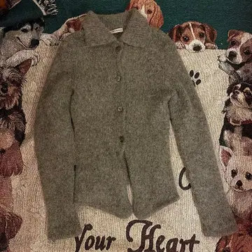 엠포리오 아르마니 알파카 혼방 가디건 그레이