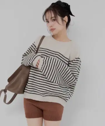 jumelle 보더 니트 베이지