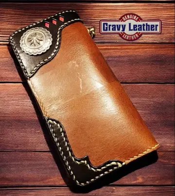 Gravy Leather 롱 지갑 핸드메이드/실버 콘초