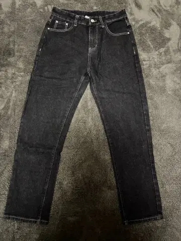 블랙 데님 팬츠