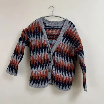 오렌지 네이비 그레이 가디건