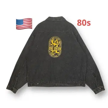 선염 블랙 80s UNON LINE 데님 자켓 L