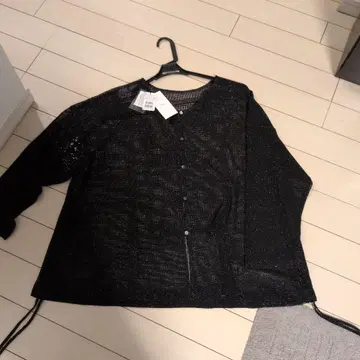 Vin 블랙 메쉬 가디건 38