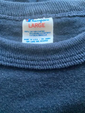 80s 챔피온 빈티지 티셔츠 무지 트리코 태그