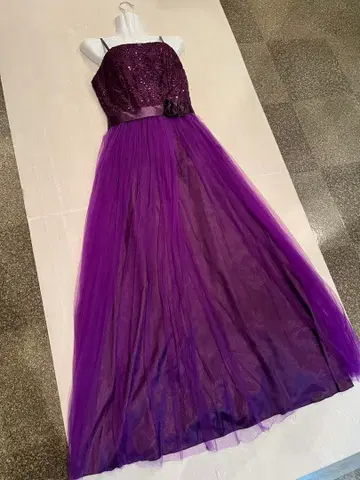 새상품급 연주회/파티/무대/촬영/컬러 퍼플+자수 레이스 튤롱