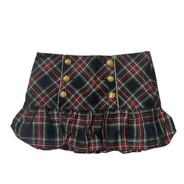 y2k 그런지 헤이세이 갸루 체크 무늬 프릴 스커트