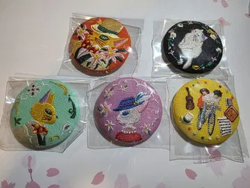 귀를 기울이면 자수 브로치 5세트