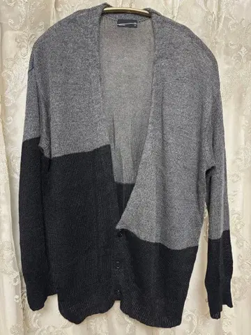 LAD MUSICIAN 가디건 사이즈 44 그레이/블랙 바이컬러