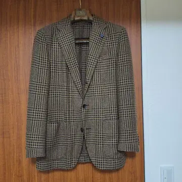 라르디니 브라운 체크 무늬 테일러드 자켓