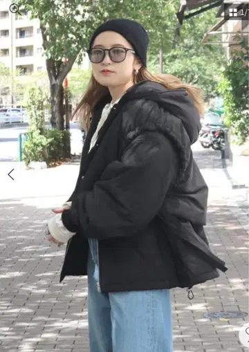 언그리드 숏 기장 베스트 세트 아우터 다운 코트 블랙