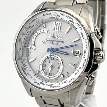 세이코 브라이츠 월드 타임 손목시계 전파 솔라 남성용 하자품