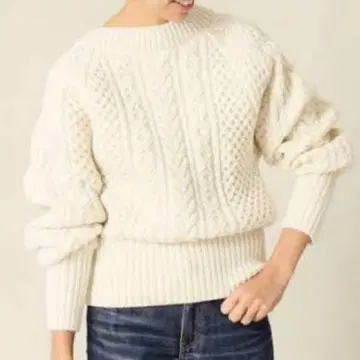 이에나 라 부클(iena la boucle) 아란 편직 백리본 풀오버