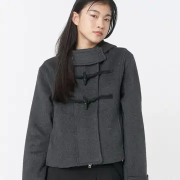 미세키 서울 더플 후디 숏코트 차콜 코트