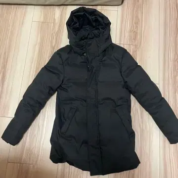 COMME CA MEN 블랙 다운 자켓 후드 부착