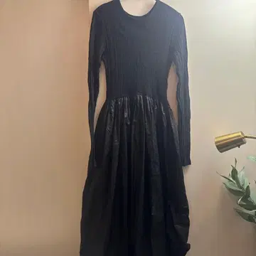 나일론 스커트 도킹 리브 원피스