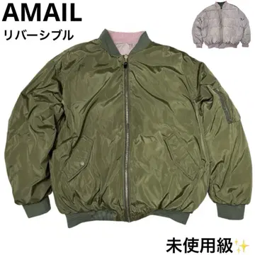 미사용급 아마일 AMAIL MA-1 리버서블 카키 핑크