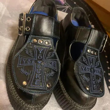 YOSUKE 요스케 통굽 로퍼 십자가 마크