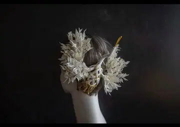 개성적인 학 시로무쿠 시치고산 결혼식 성인식 머리 장식