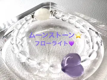 문스톤 플로라이트 하트 팔찌