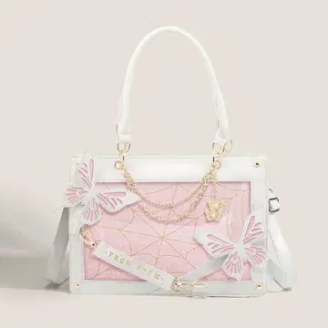 화이트 나비와 거미줄 이타백 토트백