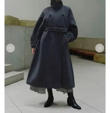 FRAY I.D 스탠드 카라 더블 코트 재고 처분