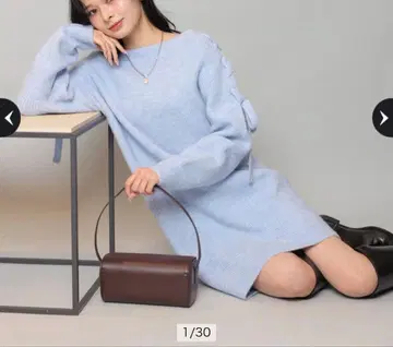 Apuweiser-riche 레이스업 니트 원피스 앱와이어 한정판